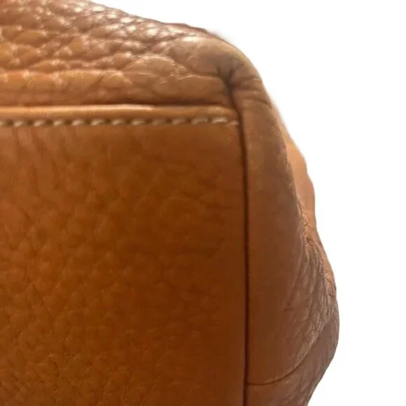 Dooney & Bourke Florentine brown pebble leather shoulder bag. Leather Bucket Bag - Picture 5 of 10